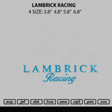 Lambrick Racing Embroidery File 4 size