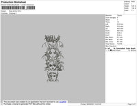 Lines Anime Embroidery File 4 size