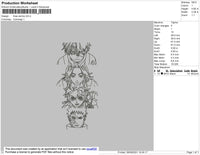 Lines Anime Embroidery File 4 size
