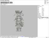 Lines Anime Embroidery File 4 size