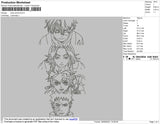 Lines Anime Embroidery File 4 size