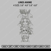Lines Anime Embroidery File 4 size