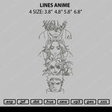Lines Anime Embroidery File 4 size