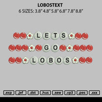 Lobostext Embroidery File 6 sizes