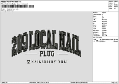 Localtext 2302 Embroidery File 6 sizes