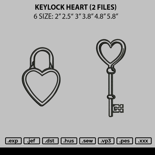 Keylock Heart Embroidery File 2 Files
