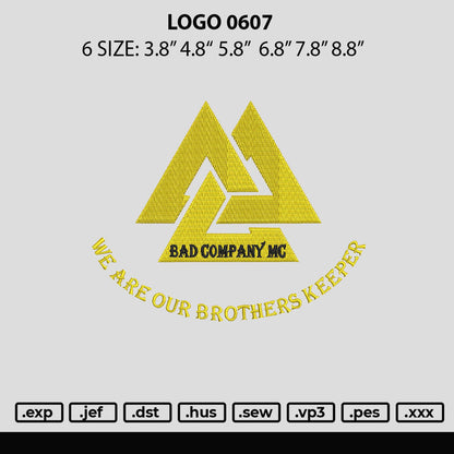 Logo 0607 Embroidery File 6 sizes