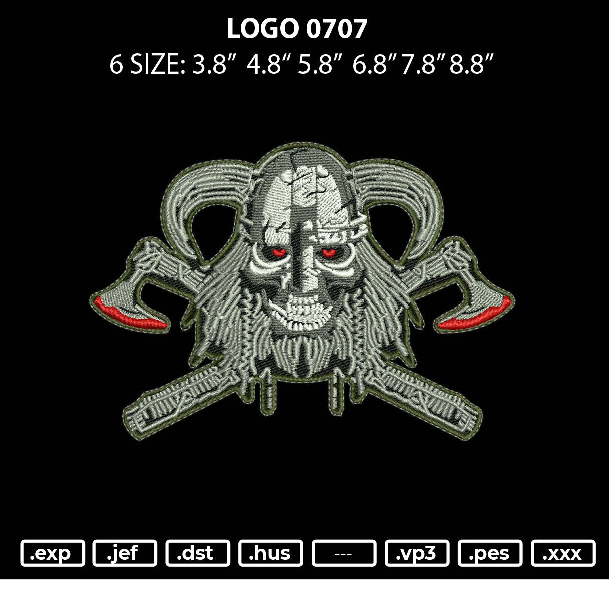 Logo 0707 Embroidery File 6 sizes
