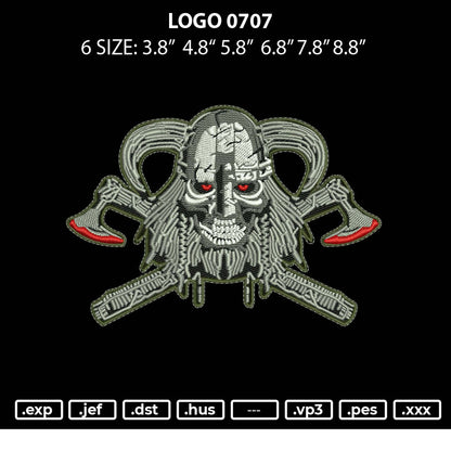 Logo 0707 Embroidery File 6 sizes