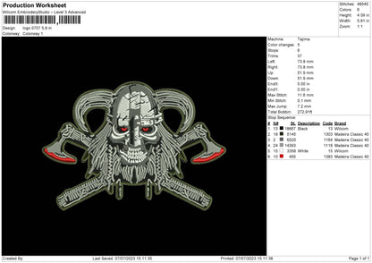 Logo 0707 Embroidery File 6 sizes