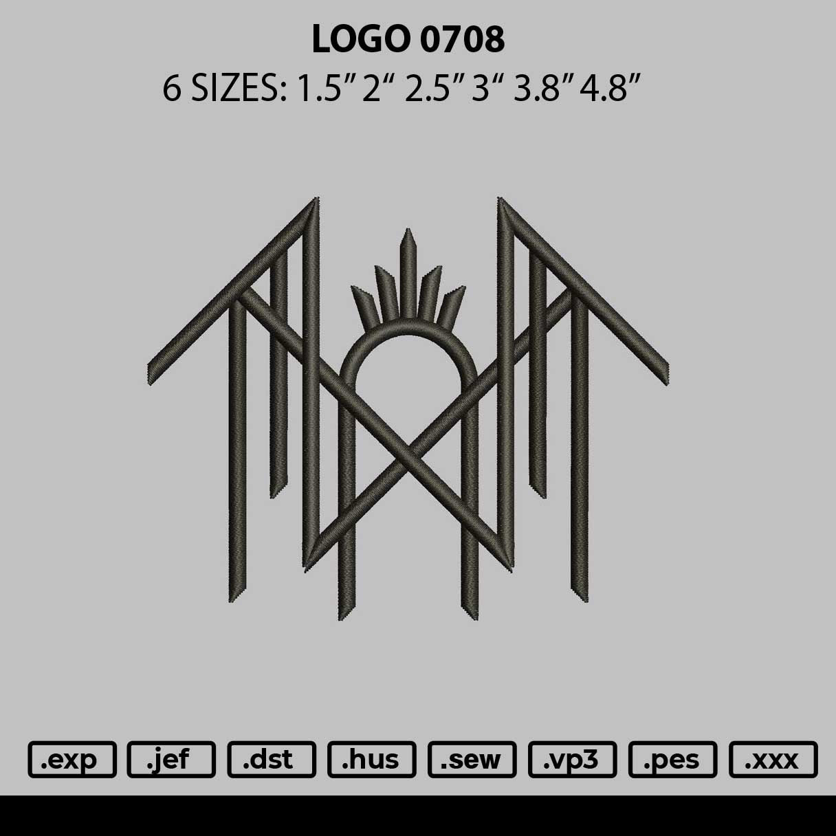 Logo 0708 Embroidery File 6 sizes