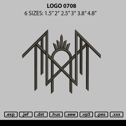 Logo 0708 Embroidery File 6 sizes