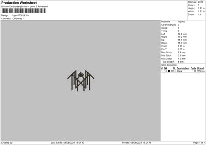 Logo 0708 Embroidery File 6 sizes