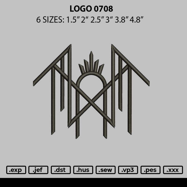 Logo 0708 Embroidery File 6 sizes