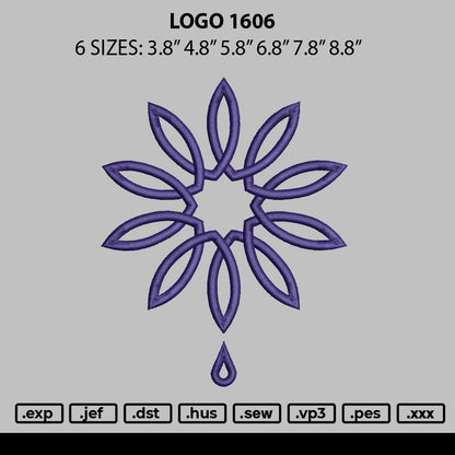 Logo 1606 Embroidery File 6 sizes