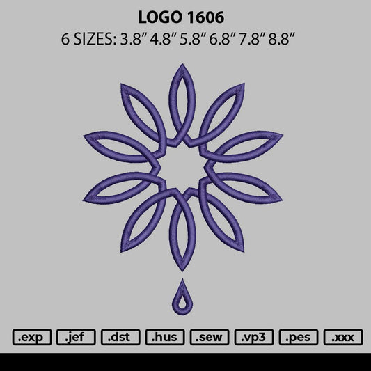 Logo 1606 Embroidery File 6 sizes