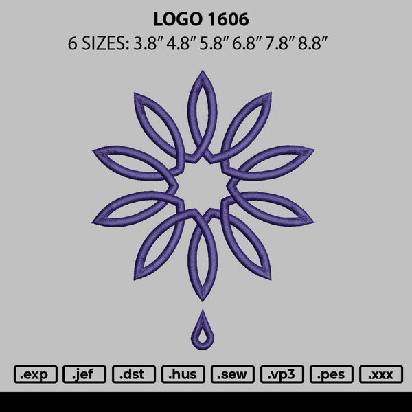 Logo 1606 Embroidery File 6 sizes