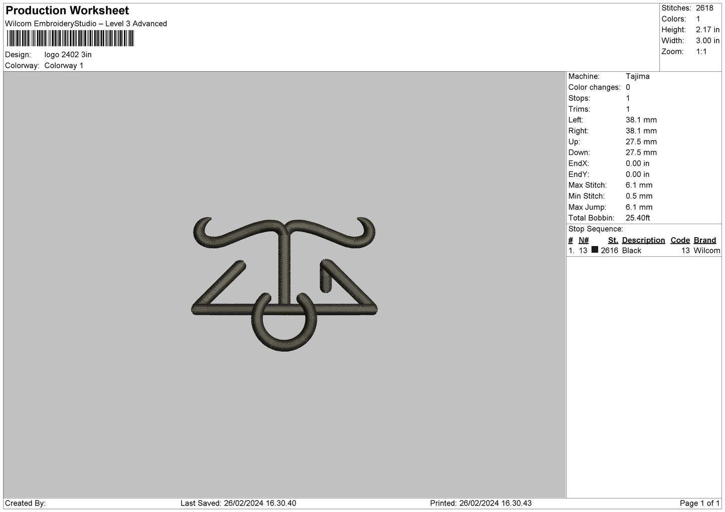 Logo 2402 Embroidery File 6 sizes