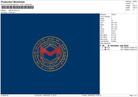 Logo M Circle Embroidery File 4 size