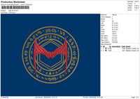 Logo M Circle Embroidery File 4 size