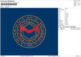 Logo M Circle Embroidery File 4 size
