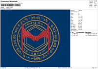 Logo M Circle Embroidery File 4 size