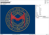 Logo M Circle Embroidery File 4 size