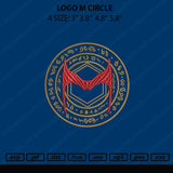 Logo M Circle Embroidery File 4 size