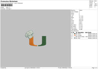 Logo U Embroidery File 6 szes