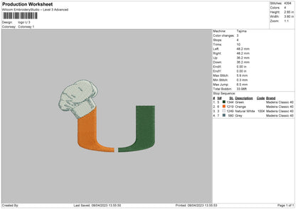 Logo U Embroidery File 6 szes