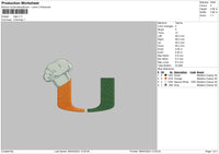 Logo U Embroidery File 6 szes