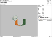 Logo U Embroidery File 6 szes