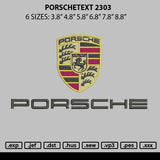 Porschetext 2303 Embroidery File 6 sizes