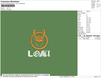 Loki Embroidery File 4 size