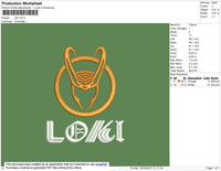 Loki Embroidery File 4 size
