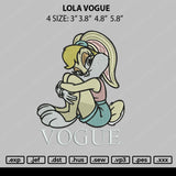 Lola Vogue Embroidery File 4 size