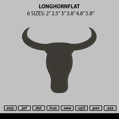 Longhornflat Embroidery File 6 sizes