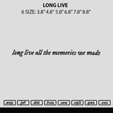 Long Live Embroidery File 6 sizes