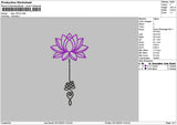 Lotus Outline Embroidery File 6 sizes