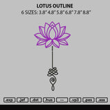 Lotus Outline Embroidery File 6 sizes