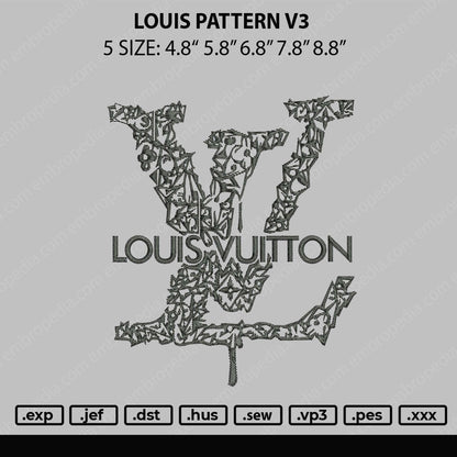 Louis Pattern V3 Embroidery File 6 sizes