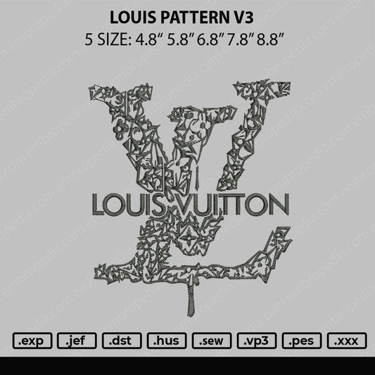 Louis Pattern V3 Embroidery File 6 sizes