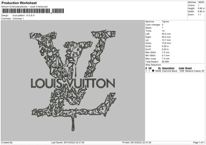 Louis Pattern V3 Embroidery File 6 sizes