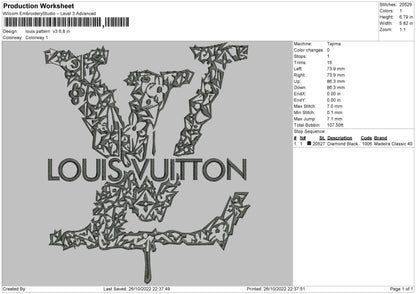 Louis Pattern V3 Embroidery File 6 sizes