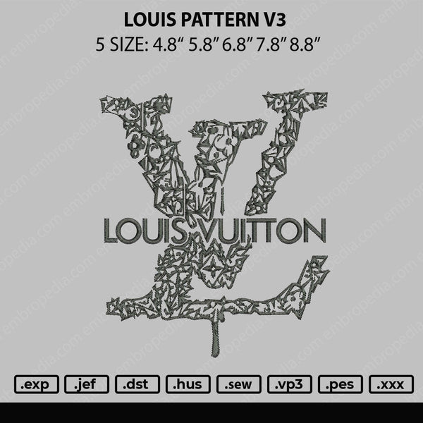 Louis Pattern V3 Embroidery File 6 sizes
