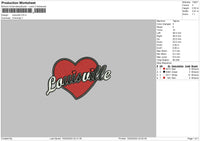 Villetext Heart Embroidery File 6 sizes