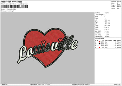 Villetext Heart Embroidery File 6 sizes