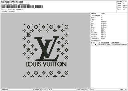 Louis Vuitton Pattern Embroidery File 4 size