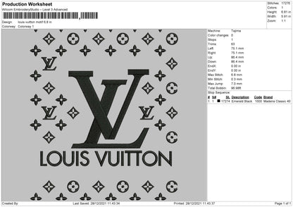 Louis Vuitton Pattern Embroidery File 4 size