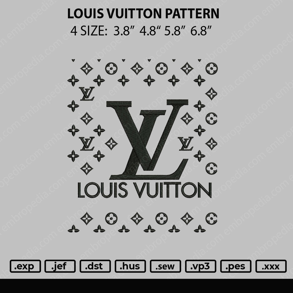 Louis Vuitton Pattern Embroidery File 4 size